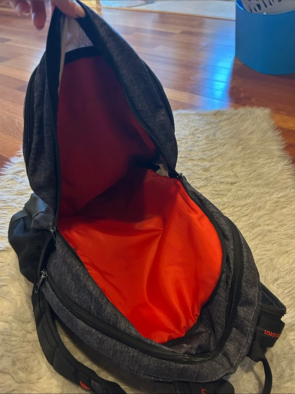 Adidas Gray & Red Backpack with Logo Accents